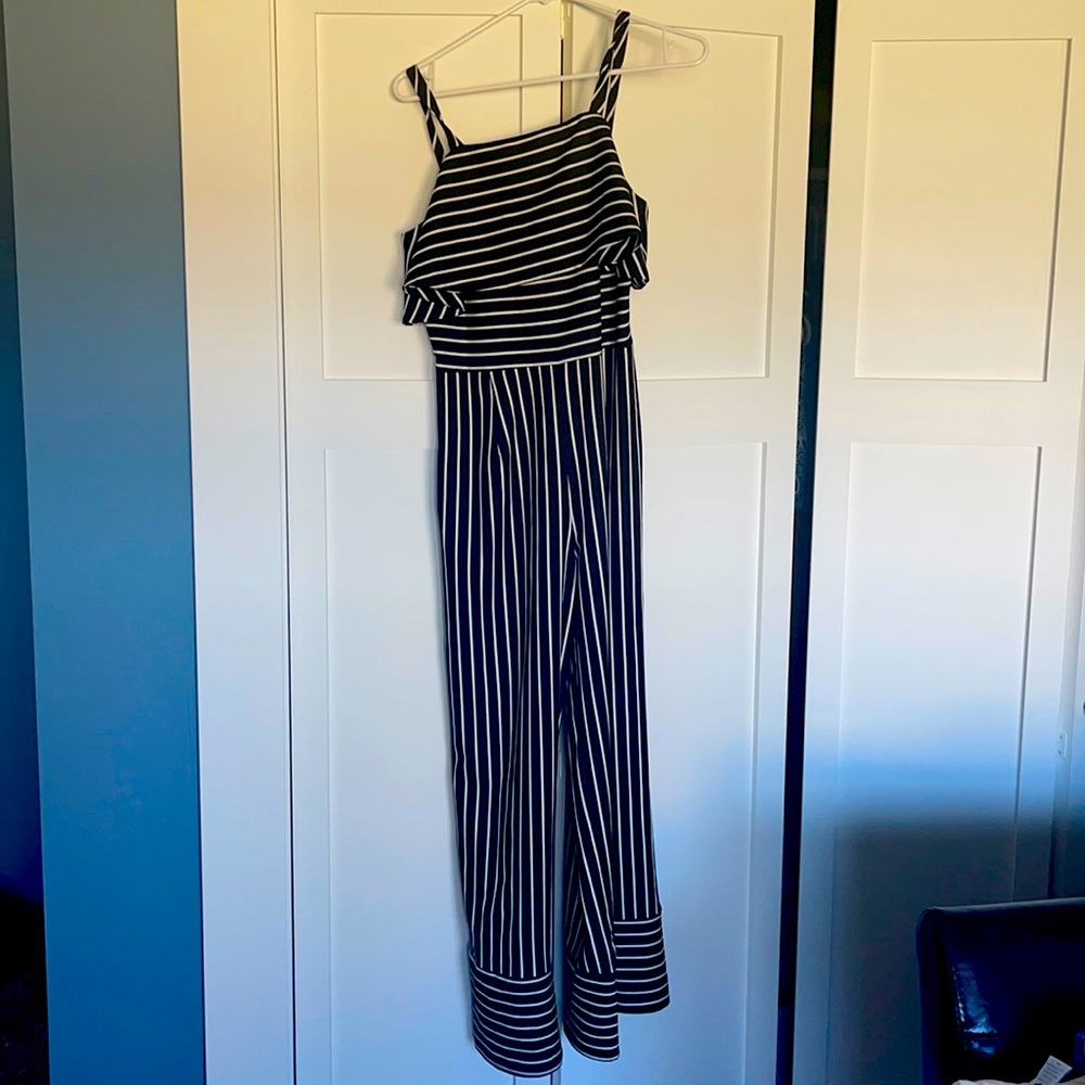 Black and White stripped Jumpsuit
